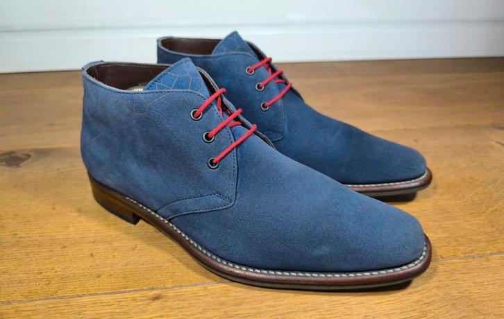 Floris van Bommel halfhoge herenschoenen maat 6 / 40, Kleding | Heren, Schoenen, Zo goed als nieuw, Veterschoenen, Blauw, Ophalen