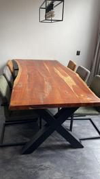 Eetkamertafel met stoelen, Ophalen, Eikenhout, 200 cm of meer, 50 tot 100 cm