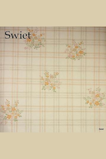 5057 vinyl bloemenbehang pastelruit wit groen  70s swiet beschikbaar voor biedingen