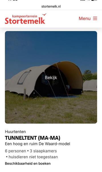 Ter overname voor ITGWO , reservering 6p tunneltent.  beschikbaar voor biedingen