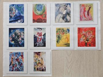 10 kleurrijke kunstprints Marc Chagall (46,5x48cm) beschikbaar voor biedingen