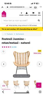 Yasmine Rotan Stoel - Ongebruikt!, Huis en Inrichting, Fauteuils, Minder dan 75 cm, Riet of Rotan, Ophalen of Verzenden, Zo goed als nieuw