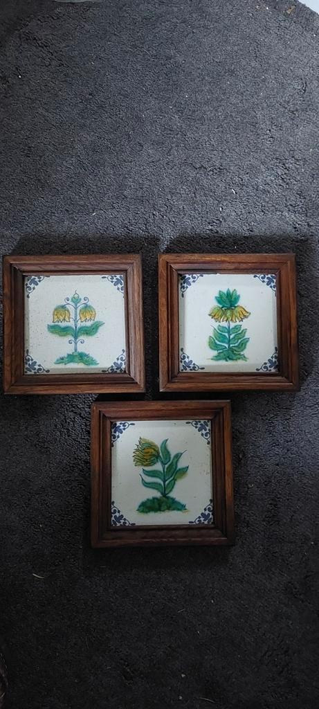 Vintage Tegels Keizerskroon (3 stuks), Antiek en Kunst, Antiek | Wandborden en Tegels, Ophalen of Verzenden