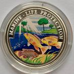Liberia 5 Dollars 1997 BU zilver - vissen, Postzegels en Munten, Munten | Afrika, Ophalen of Verzenden