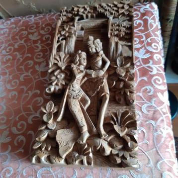 Balinees houtsnijwerk Rama en Sita Bali beschikbaar voor biedingen