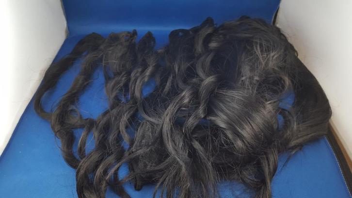 Hair extensions, clip in hair, kleur zwart. Echt haar! 2A4, Sieraden, Tassen en Uiterlijk, Uiterlijk | Haarverzorging, Gebruikt