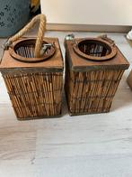kandelaars bamboe, Gebruikt, Ophalen of Verzenden, Kandelaar, Hout