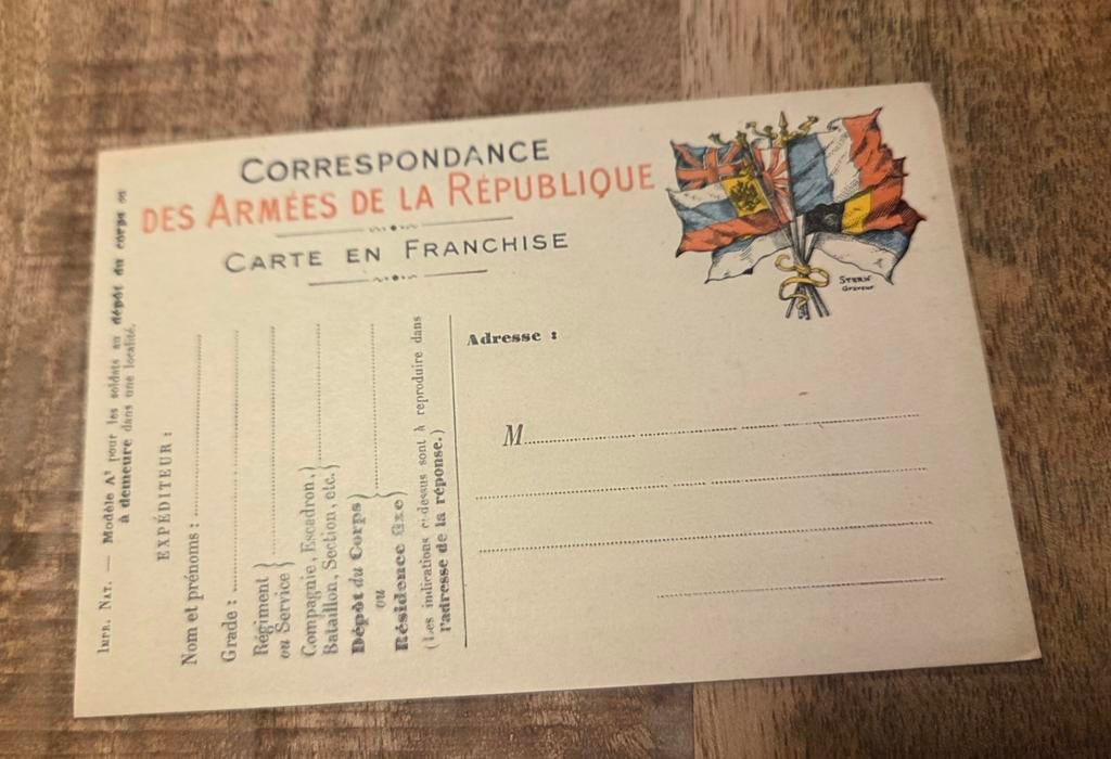 Militaire correspondentiekaart - Eerste Wereldoorlog, Verzamelen, Verzenden, Voor 1920, Ongelopen, Overige thema's