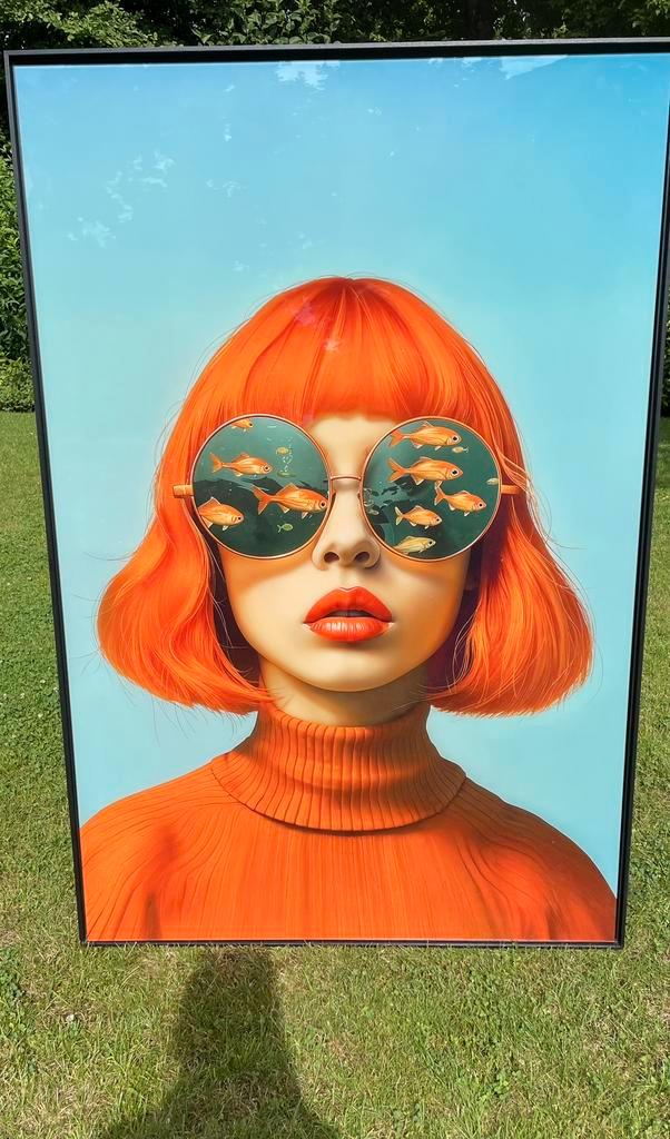 Kunstwerk 'Oranje Diva' op acrylglas, Antiek en Kunst, Kunst | Schilderijen | Modern, Ophalen