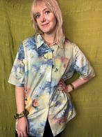 Vintage blouse / shirt - print - bloemen - 46 of oversized, Gedragen, Vintage, Ophalen of Verzenden, Maat 46/48 (XL) of groter