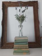 Oude boeken decoratie, groen tinten. Samen in 1 koop. 9 Stuk, Antiek en Kunst, Ophalen of Verzenden
