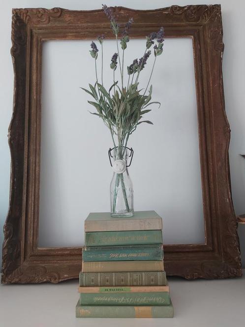 Oude boeken decoratie, groen tinten. Samen in 1 koop. 9 Stuk, Antiek en Kunst, Antiek | Boeken en Bijbels, Ophalen of Verzenden
