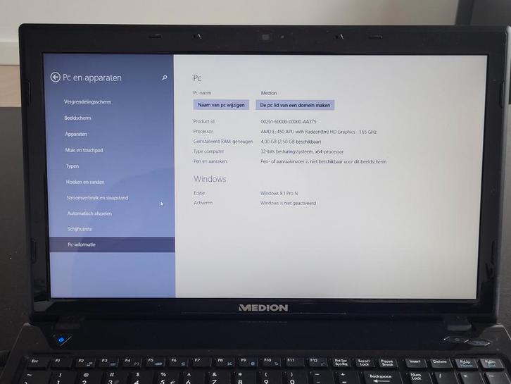 MEDION AKOYA E6315, Computers en Software, Windows Laptops, Gebruikt, 15 inch, 2 tot 3 Ghz, Ophalen of Verzenden