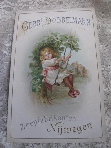 Grote Antieke Reclame Kaart - Dobbelmann Nijmegen 17x11 cm beschikbaar voor biedingen