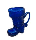 Vintage kobaltblauwe persglazen laars - bierglas / bierlaars, Antiek en Kunst, Ophalen of Verzenden