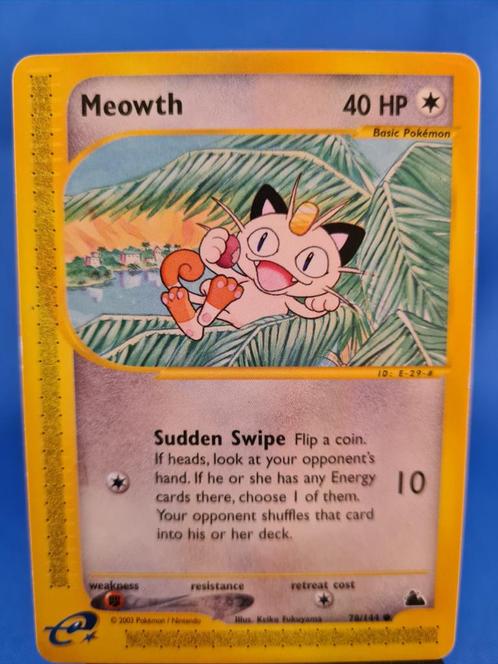 Meowth 78/144 - Skyridge, Hobby en Vrije tijd, Verzamelkaartspellen | Pokémon, Gebruikt, Losse kaart, Verzenden
