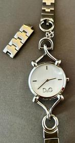 Zilverkleurig D&G dames horloge., Sieraden, Tassen en Uiterlijk, Horloges | Dames, Staal, Staal, Polshorloge, Ophalen of Verzenden