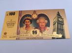ENGELAND 100 POUND  GOUDFOLIE BILJET/ QUEEN 96JAAR/ (132), Postzegels en Munten, Bankbiljetten | Europa | Eurobiljetten, Los biljet