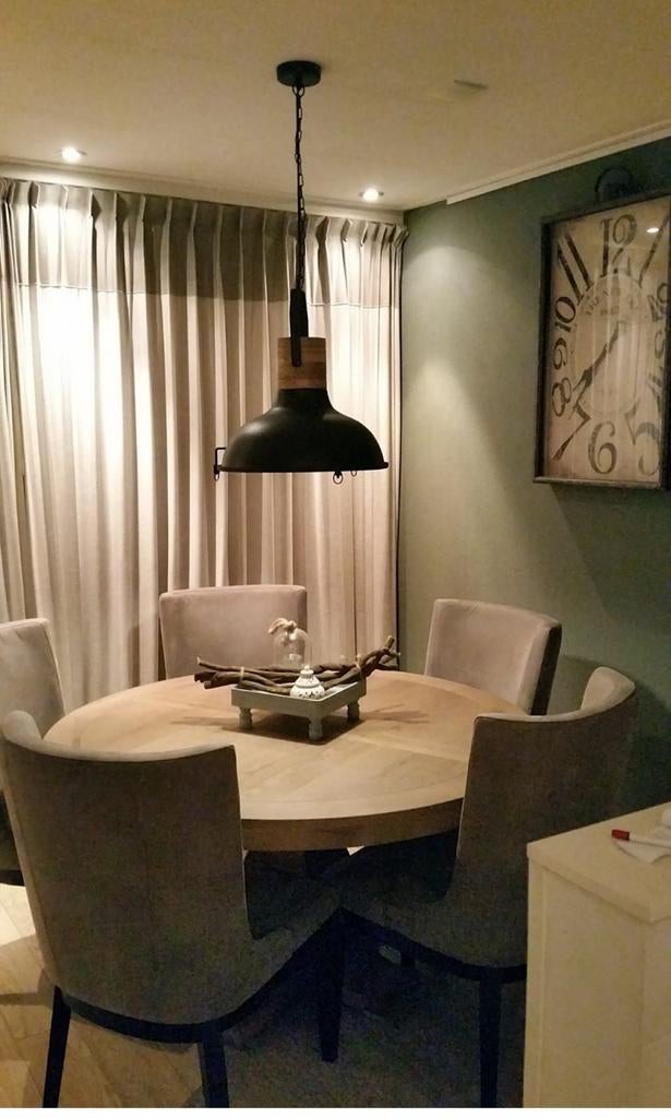 Complete Eethoek rofra evt met buffetkast - Eikenhout, Huis en Inrichting, Lampen | Hanglampen, Ophalen, 75 cm of meer, Hout, Landelijk