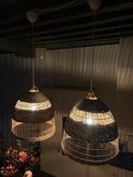 Grote rieten hanglampen + ophangsysteem, Ophalen, Overige materialen, 50 tot 75 cm, Riet, bohemian