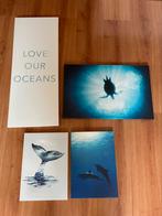 4x canvasdoek oceaan / IKEA (1 serie), Schilderij, Ophalen of Verzenden, Zo goed als nieuw