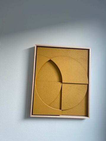 Hk living schilderij Framed relief art panel ochre beschikbaar voor biedingen