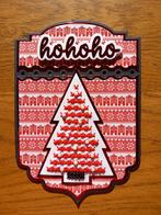 Kerstkaart hohoho kerstboom geborduurd 44 = 2,25, Hobby en Vrije tijd, Kaarten | Zelfgemaakt, Ophalen of Verzenden, Zo goed als nieuw