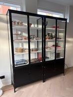 Zwarte apothekerskast of vitrinekast, Overige houtsoorten, Met deur(en), 200 cm of meer, Nieuw