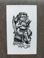 Exlibris Hermine van Oss (Gerard Gaudaen) (leeuw, boeken), Ophalen of Verzenden