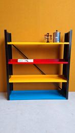 Vintage gekleurde stalen schappenkast,  Tomado style, Huis en Inrichting, Kasten | Boekenkasten, Met plank(en), Gebruikt, Vintage