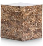 GEZOCHT: Marble look bijzettafel Coco Maison Bruin, Huis en Inrichting, Minder dan 55 cm, Rond, Zo goed als nieuw, Ophalen