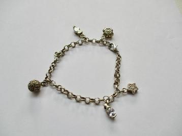Zilverkleur bedel armband 19 cm. jasseron schakel + 5 bedels beschikbaar voor biedingen