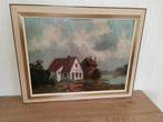 Antiek schilderij met lijst, Antiek en Kunst, Ophalen of Verzenden