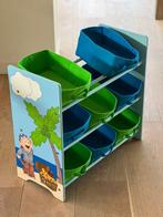 Opbergkast voor speelgoed met gekleurde mandjes en piraten, Ophalen, Gebruikt