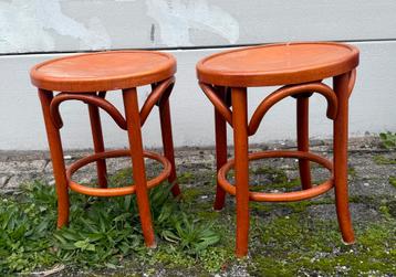 Vintage houten krukjes - Thonet stijl- merk Satelliet beschikbaar voor biedingen