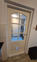 Opdek deur met glas en kattenluik rechtsdraaiend, Doe-het-zelf en Verbouw, Ophalen, Binnendeur, 200 tot 215 cm, Glas