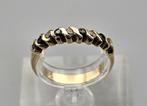 18 Krt.Gouden ring  saffier en witte toermalijn. 2025/330., Ophalen of Verzenden, Goud, Ring, Met edelsteen