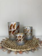 Trendy windlichten set-3 Straw Nieuw!, Overige materialen, Nieuw, Ophalen of Verzenden, Grijs