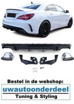 AMG Look Uitlaten + Diffuser Glans Zwart Black Tip Voor MB C
