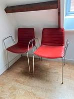 2x Arper Catifa stoel | rood leer, Huis en Inrichting, Stoelen, Twee, Gebruikt, Leer, Ophalen