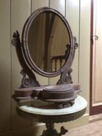 Antieke (toilettafel) spiegel, Antiek en Kunst, Ophalen of Verzenden, Rechthoekig