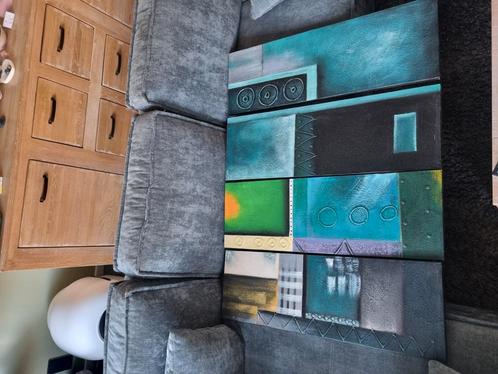 Unieke 3 en 4 luik op canvas, Antiek en Kunst, Kunst | Schilderijen | Modern, Ophalen of Verzenden