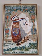 Cloisonné tegel 50 jaar Koningin Wilhelmina 1898-1948, Ophalen of Verzenden