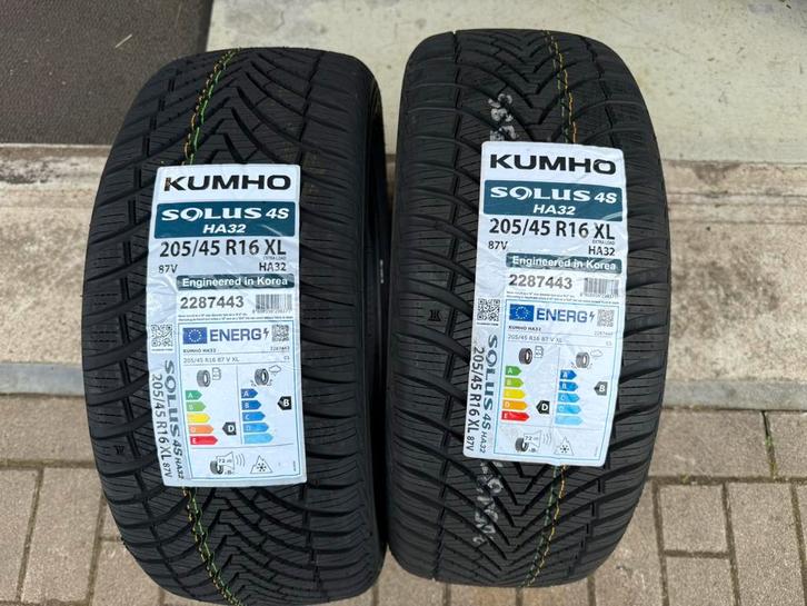 2x Kumhu Solus 4S all-weather 205/45R16 87V banden NIEUW, Auto-onderdelen, Banden en Velgen, Band(en), All Season, 16 inch, 205 mm