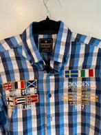 Modieus Megaman Heren Hemd Mt. M/L, Ophalen of Verzenden, Zo goed als nieuw, Blauw, Halswijdte 39/40 (M)