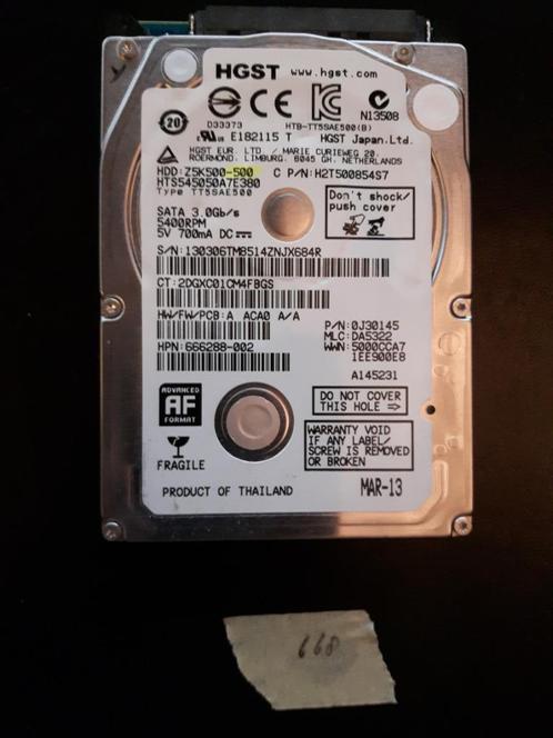 36 X HGST / Hitachi 500GB 2,5 inch [HDD-668][HDD-946] 21-04, Computers en Software, Harde schijven, Zo goed als nieuw, Laptop