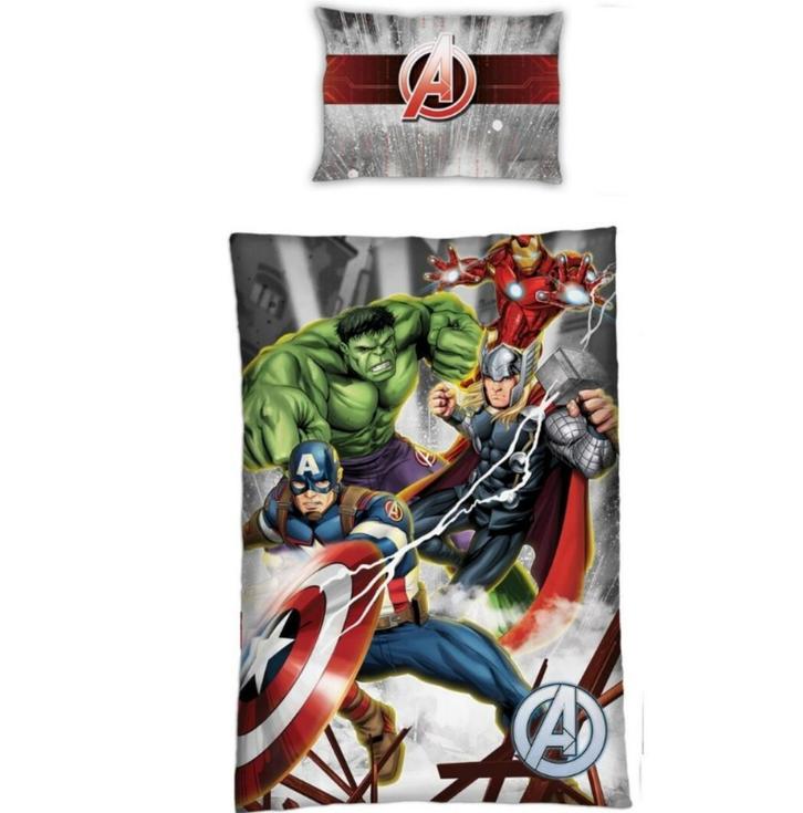 Avengers Dekbedovertrek 140 x 200 - Thunder - Marvel, Kinderen en Baby's, Kinderkamer | Beddengoed, Nieuw, Dekbedovertrek, Grijs