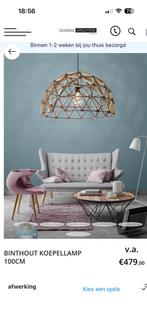 Houten Koepellamp -Binthout., Huis en Inrichting, Ophalen, Zo goed als nieuw, Hout, 75 cm of meer