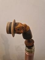 Jolige antieke handgesneden flessenstop, Antiek en Kunst, Ophalen of Verzenden