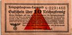 Derde Rijk tien pfennig 1939 kampgeld, Postzegels en Munten, Ophalen of Verzenden, Duitsland, Los biljet